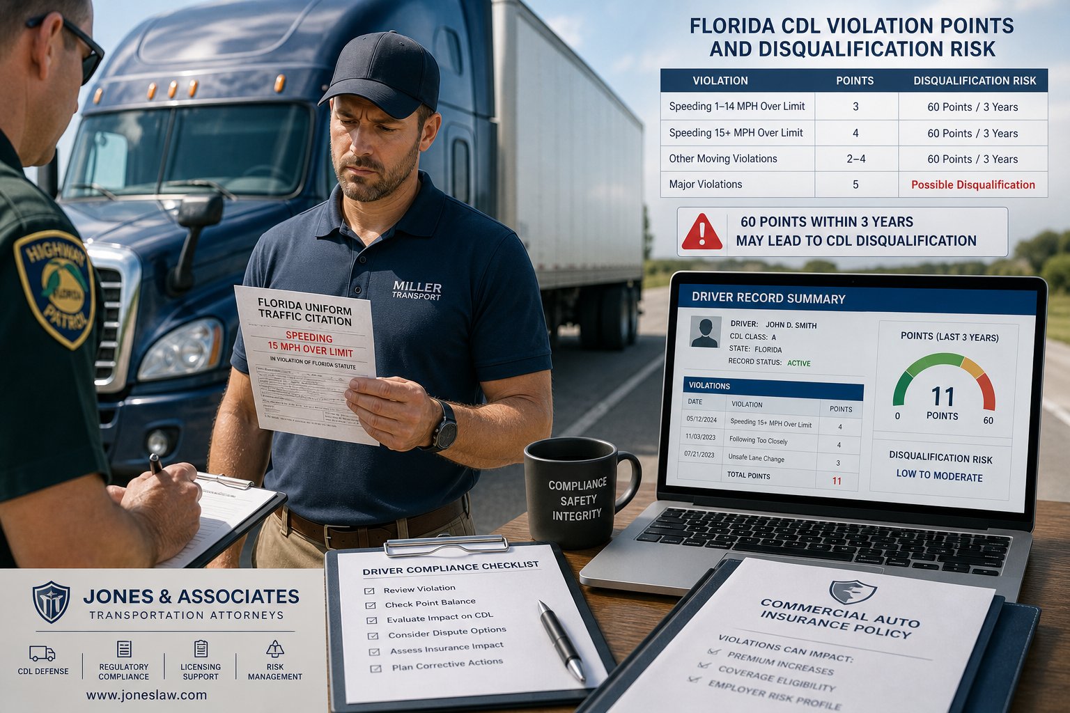 Florida Cdl Numbers Florida Speeding Ticket for CDL Holders: Federal Rules and Higher Stakes