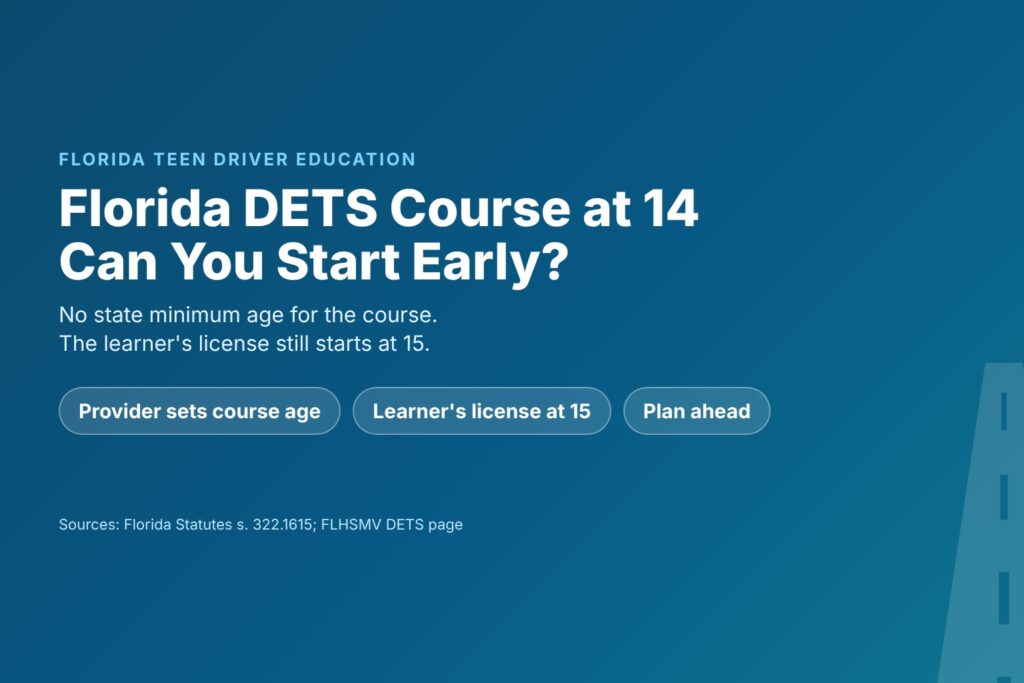 Blog Articles 6 Florida DETS course at 14: age rules for the course and the learner license