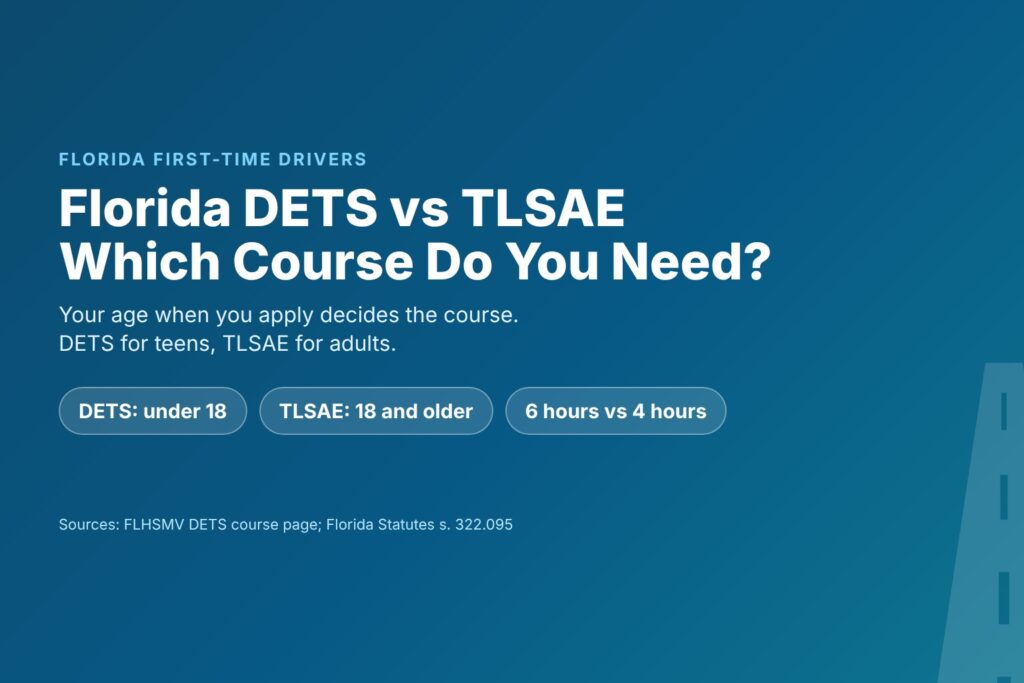Blog Articles 8 Florida DETS vs TLSAE: which first-time driver course fits your age