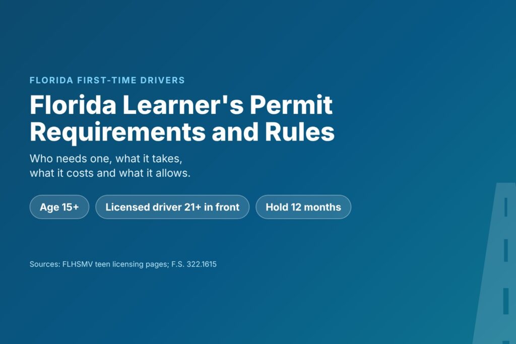 Blog Articles 2 Florida learner's permit guide: requirements, costs and driving rules