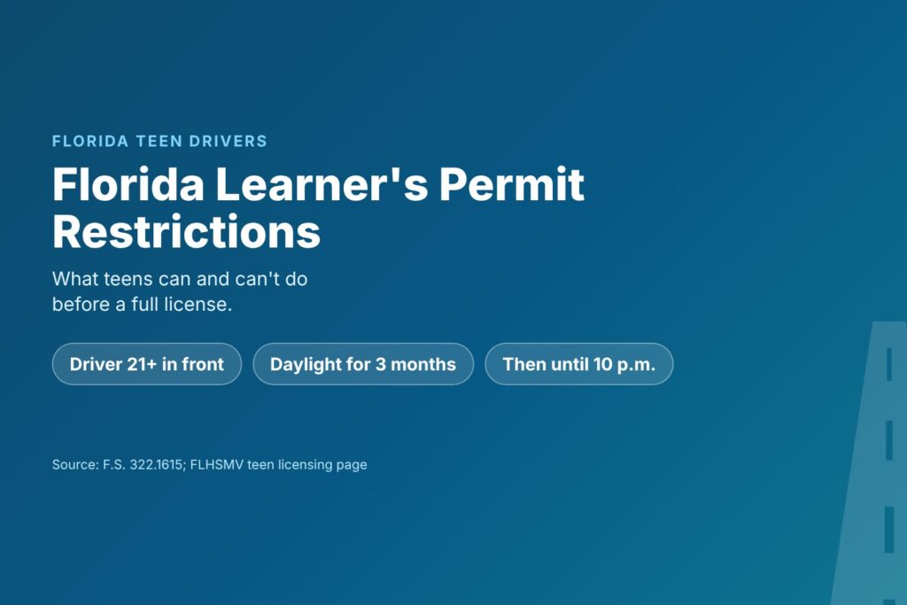 Blog Articles 10 Florida learner's permit restrictions for teen drivers