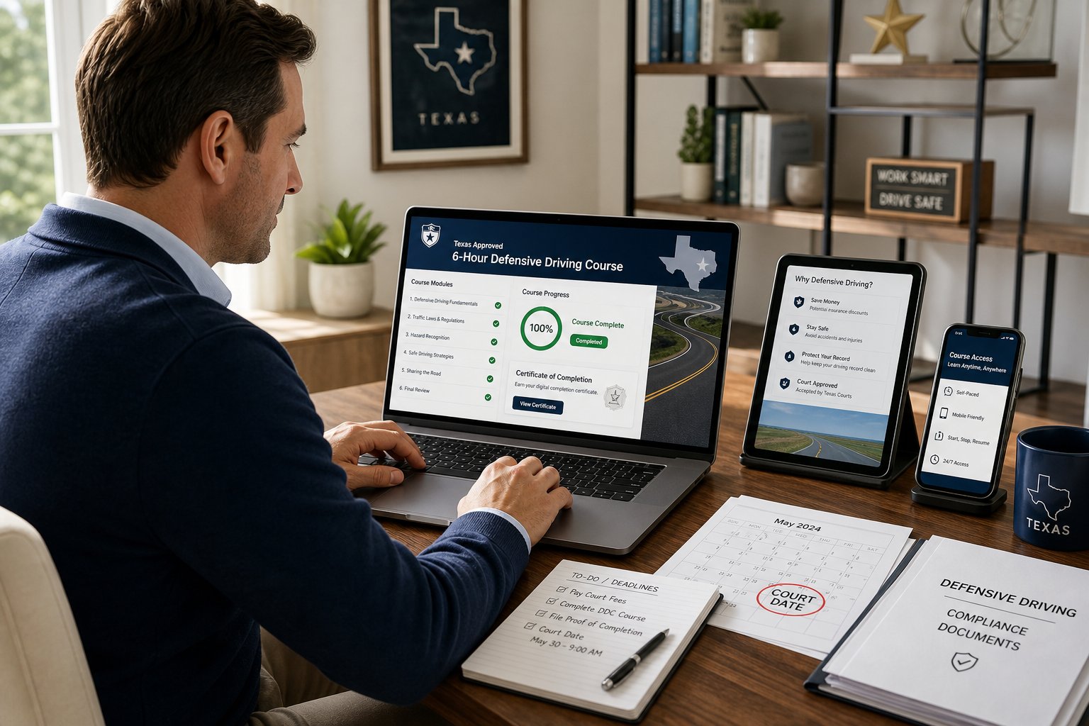 How the Texas 6-Hour Driver Safety Course Works Online
