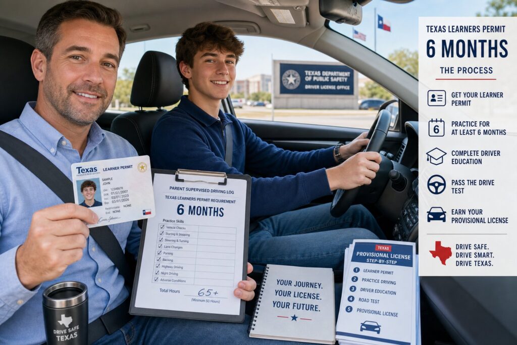 Blog Articles 1 Texas teen learnerโs permit timeline with six-month wait and licensing steps.