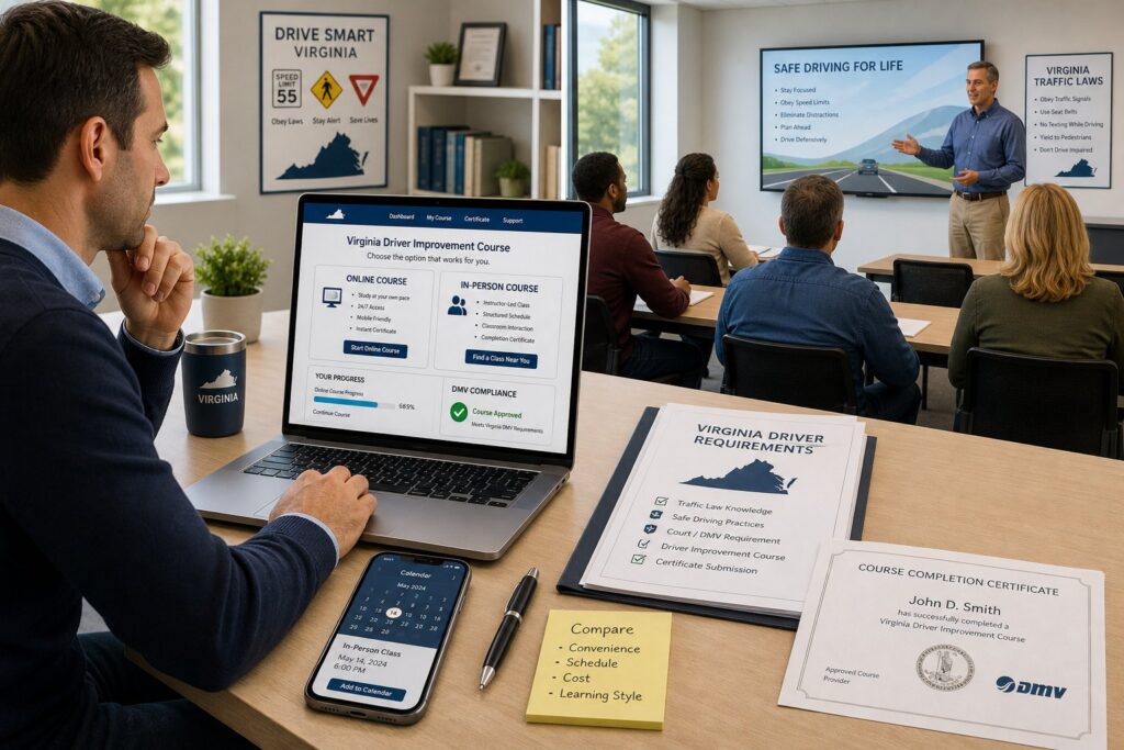 Virginia Driver Improvement Course Online vs. In Person