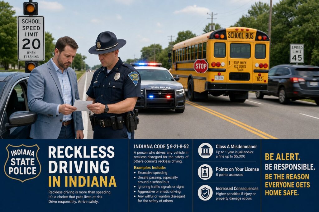 Blog Articles 9 What Is Reckless Driving in Indiana? IC ยง 9-21-8-52 Explained